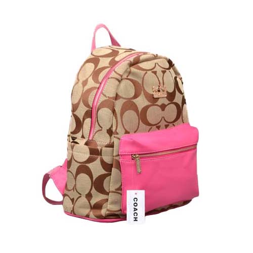 Coach Logo Monogram Medium Pink Backpacks DPI | Women